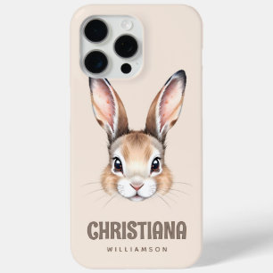 Coque iPhone 15 Pro Max Aquarelle moderne personnalisée Mignonne Lapin de 