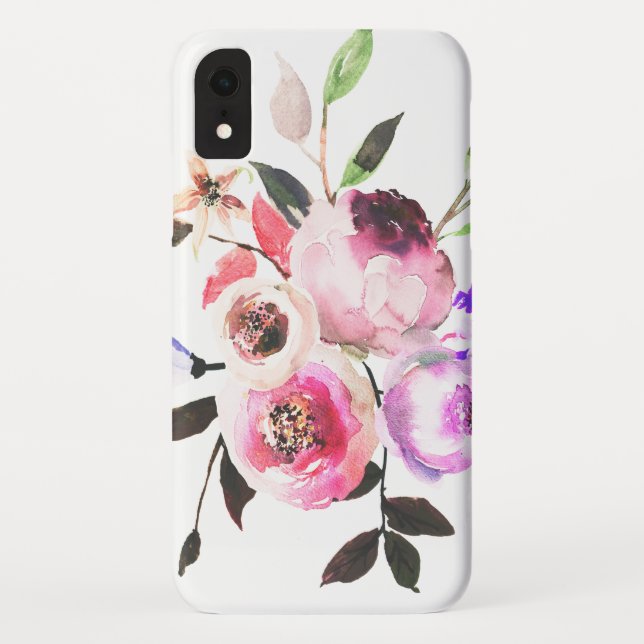 Coques Case-Mate iPhone Aquarelle molle de fleurs assez florale (Dos)