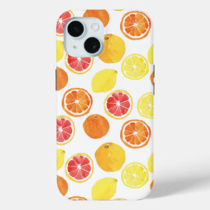 Coque Pour iPhone 15 Aquarelle Motif de fruits d'agrumes