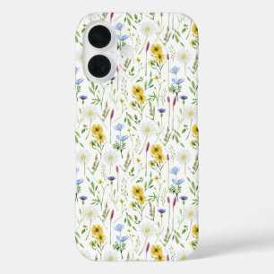 Coque Pour iPhone 16 Aquarelle Motif floral de prairie sauvage