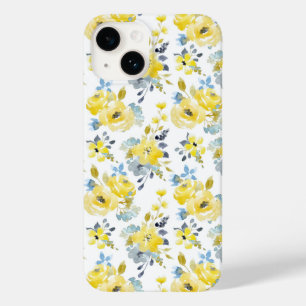 Coque Pour iPhone 14 Aquarelle Motif Floral Jaune