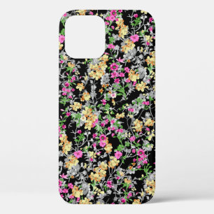 Case-Mate iPhone Case aquarelle motif floral transparent fond noir