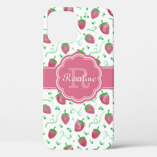 Case-Mate iPhone Case Aquarelle Motif fraise avec Monogramme