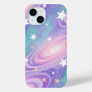 Coque Pour iPhone 15 Aquarelle Nebula Swirls design Motif