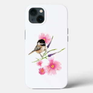 Case-Mate iPhone Case Aquarelle noir de chickadee Fleurs roses