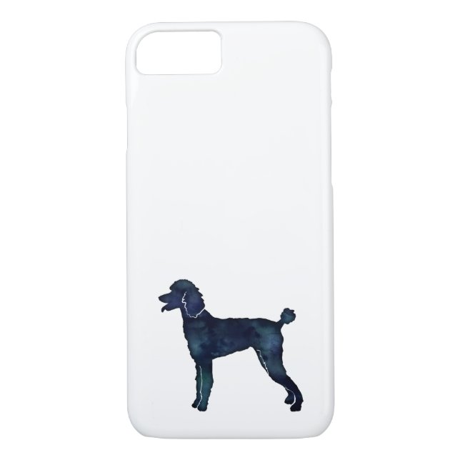 Coques Case-Mate iPhone Aquarelle noire de caniche Silhouette (Dos)