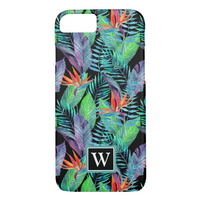 Coques Case-Mate iPhone Aquarelle Oiseau Du Paradis | Ajouter votre initia (Dos)