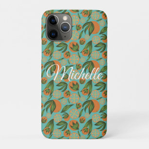 Case-Mate iPhone Case Aquarelle Orange Turquoise Botanique Personnalisée