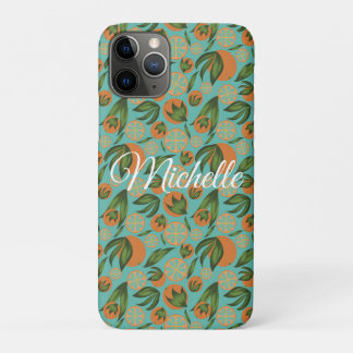 Case-Mate iPhone Case Aquarelle Orange Turquoise Botanique Personnalisée