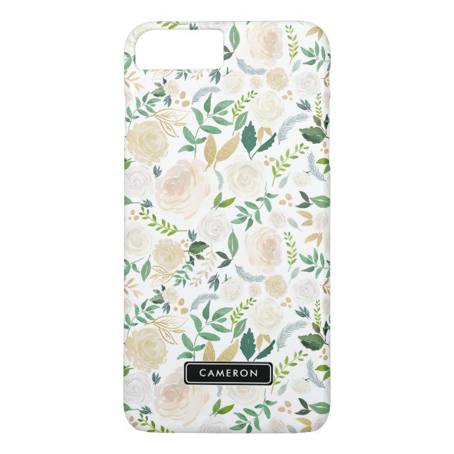 Coques Case-Mate iPhone Aquarelle Pale Peonies Personnalisé iPhone 8 Plus  (Dos)