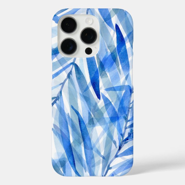 Coques Case-Mate iPhone Aquarelle Palms Hawaiian Tropical en Royal Blue (Verso)
