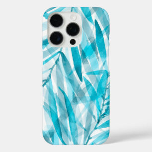 Coques iPhone 16 Pro Aquarelle Palms Hawaiian Tropical en Turquoise