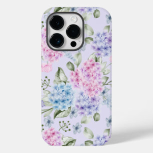 Coque Pour iPhone 14 Pro Aquarelle Pastel Couleur Mixte Fleurs d'Hydrangée