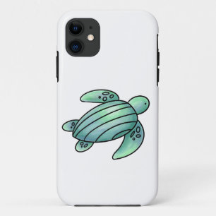 Case-Mate iPhone Case aquarelle peinte caricature de tortue de mer bleu 