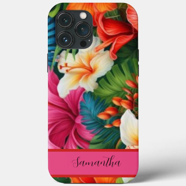 Coques Case-Mate iPhone Aquarelle personnalisée fleurs tropicales été (Verso)