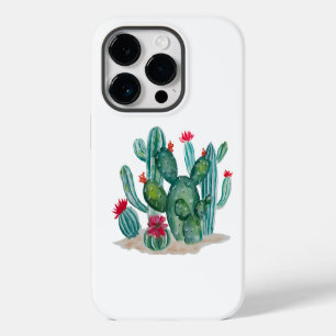 Coque Pour iPhone 14 Pro Aquarelle Plantes de fleurs de cactus