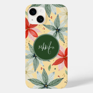 Coque Pour iPhone 14 Aquarelle Poinsettia