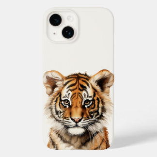 Coque Pour iPhone 14 Aquarelle Portrait d'un petit tigre