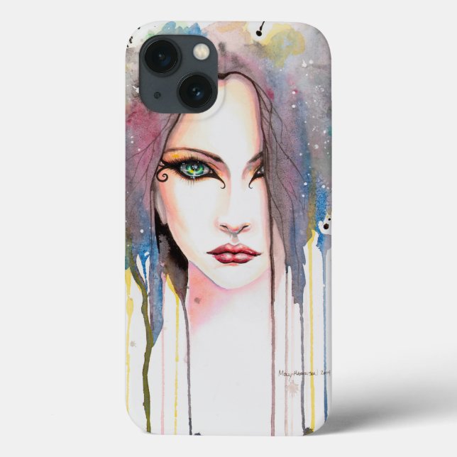 Coques Case-Mate iPhone Aquarelle psychique Portrait d'art moderne (Verso)