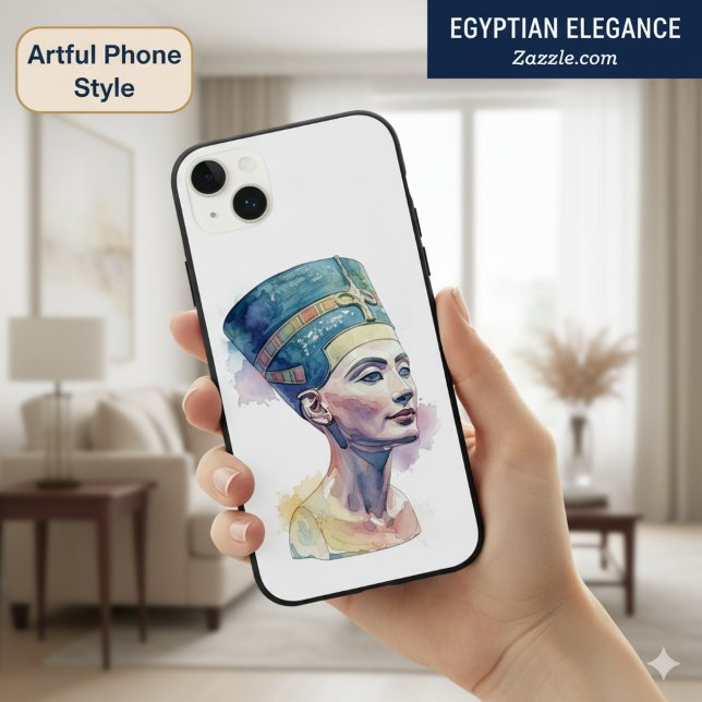 Coques Case-Mate iPhone Aquarelle Queen Nefertiti - Art égyptien (Créateur téléchargé)