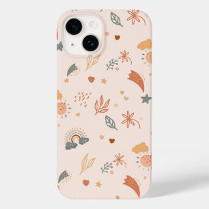 Coque Pour iPhone 14 Aquarelle Retro Boho Arc-en-ciel neutre