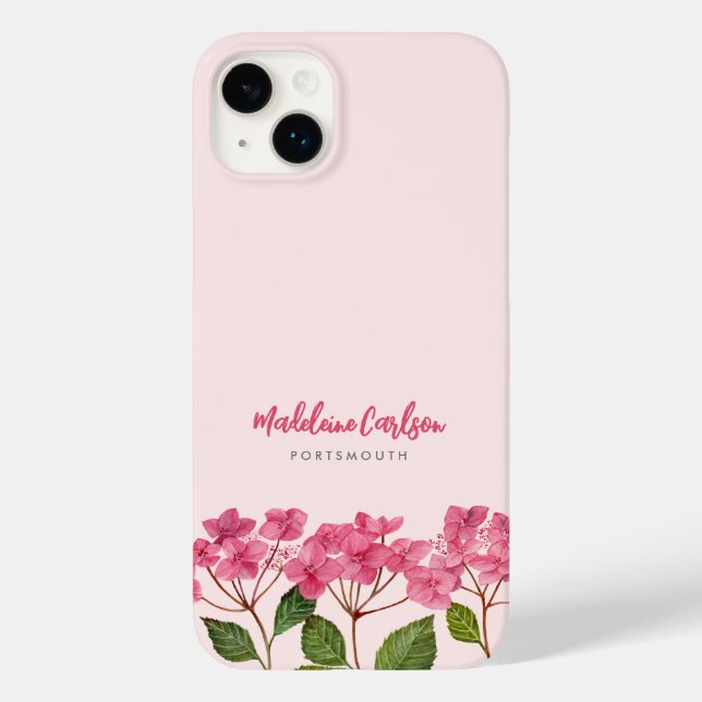 Coques Case-Mate iPhone Aquarelle rose Hydrangée Lacecaps Illustration (Verso)