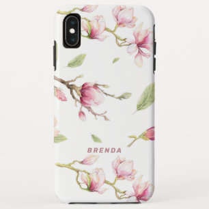 Case-Mate iPhone Case Aquarelle rose magnolia fleurs & feuille motif