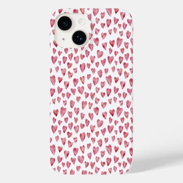 Coques Case-Mate iPhone Aquarelle rose mignonne Coeur d'amour (Verso)