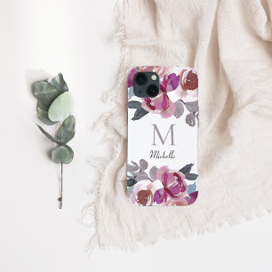 Case-Mate iPhone Case Aquarelle rose monogramme