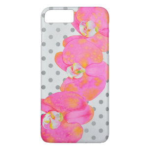 Coques Pour iPhone Aquarelle rose Orchidée peinture, pois