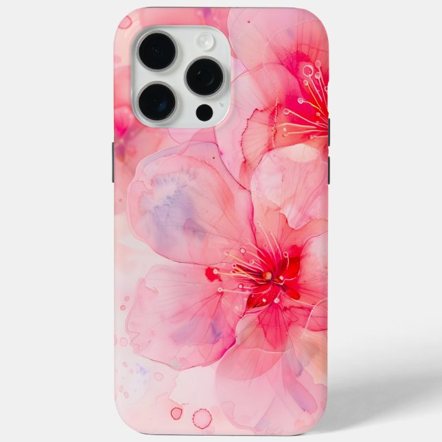 Coques Case-Mate iPhone Aquarelle rose Pétale Élégance (Verso)