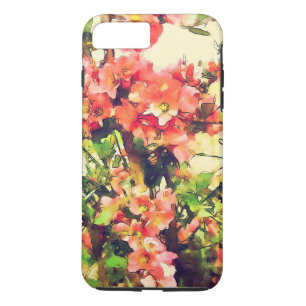 Coques Pour iPhone Aquarelle rose rouge Motif floral 1