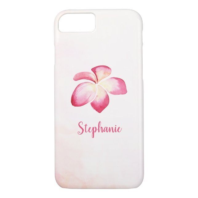 Coques Case-Mate iPhone Aquarelle rose Sunset Plumeria (Dos)