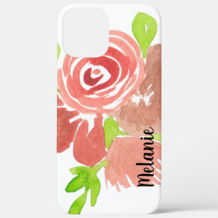 Case-Mate iPhone Case Aquarelle Rose vert rose pâle Monogramme