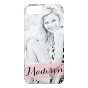 Coques Pour iPhone Aquarelle rose vif personnalisée Photo personnalis