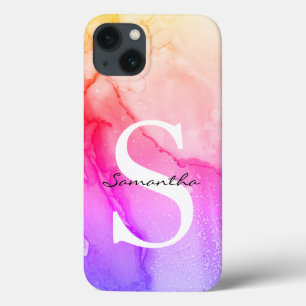 Case-Mate iPhone Case Aquarelle rose violet monogramme