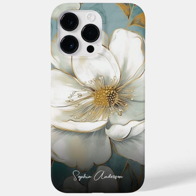 Coques Case-Mate iPhone Aquarelle Roses Fleur avec votre Monogramme (Verso)