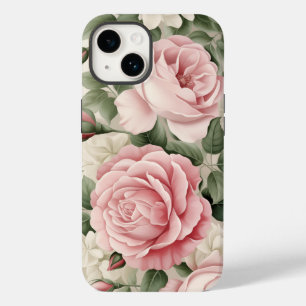 Coque Pour iPhone 14 Aquarelle Roses roses