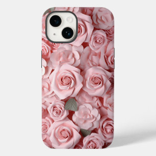 Coque Pour iPhone 14 Aquarelle Roses roses