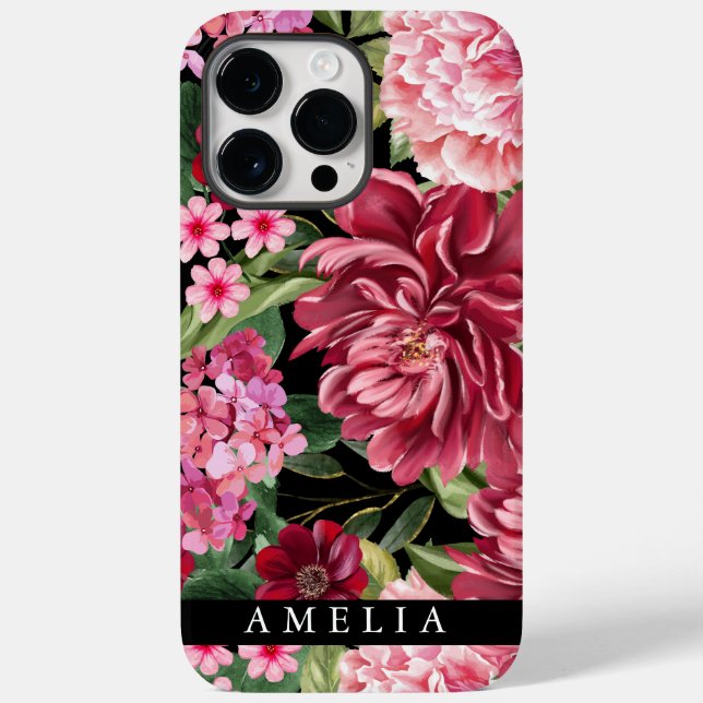 Coques Case-Mate iPhone Aquarelle rouge floral vert botanique (Verso)