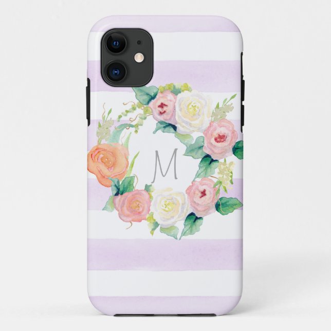 Coques Case-Mate iPhone Aquarelle simple moderne Roses floraux (Dos)