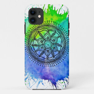 Coques Pour iPhone Aquarelle Splatter Mandala Vibe