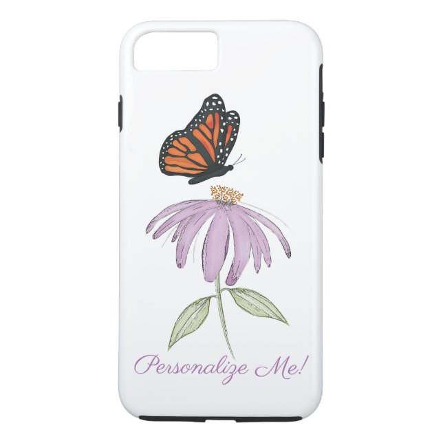 Coques Case-Mate iPhone Aquarelle stylée Simple Papillon Floral Violet (Dos)