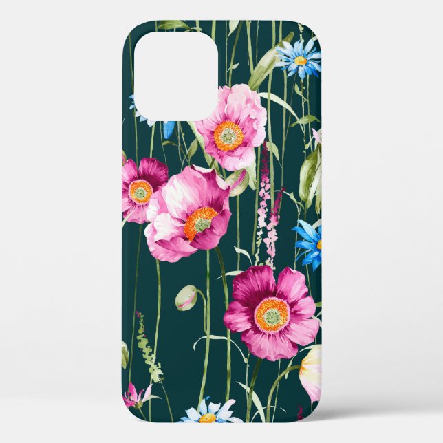 Coques Case-Mate iPhone Aquarelle transparente motif avec fleur de pavot à (Verso)