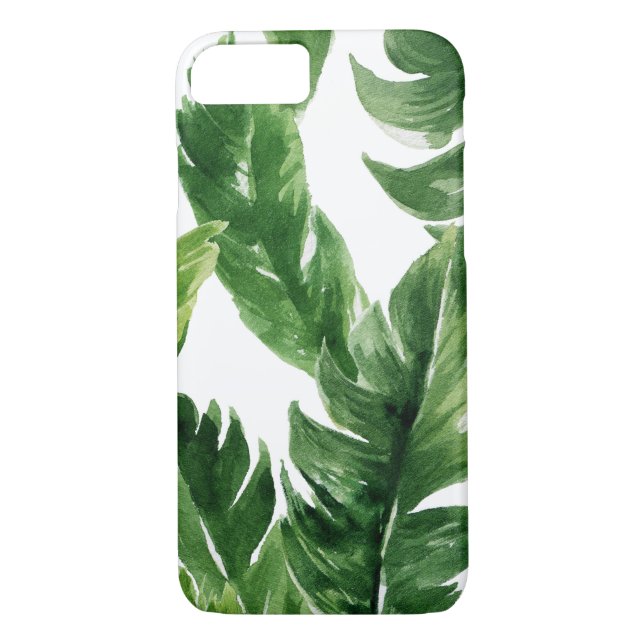 Coques Case-Mate iPhone Aquarelle verte Feuille  Motif (Dos)