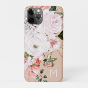 Case-Mate iPhone Case Aquarelle vintage Rose or et rose Peony Monogramme