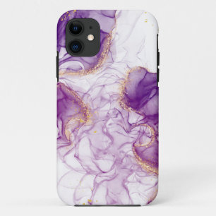 Case-Mate iPhone Case Aquarelle violet Arrière - plan avec des feuilles 