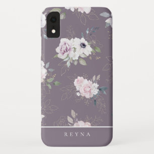 Case-Mate iPhone Case Aquarelle Violet motif floral