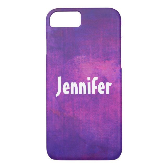 Coques Case-Mate iPhone Aquarelle violette et rose Abstrait Personnalisé (Dos)