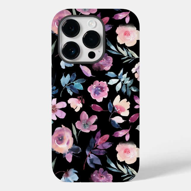 Coques Case-Mate iPhone Aquarelle violette Florale (Verso)